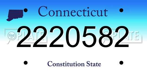 2220582 Connecticut License Plate