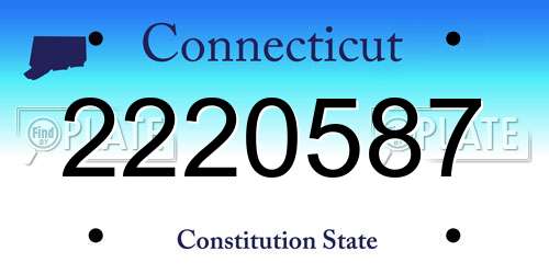 2220587 Connecticut License Plate