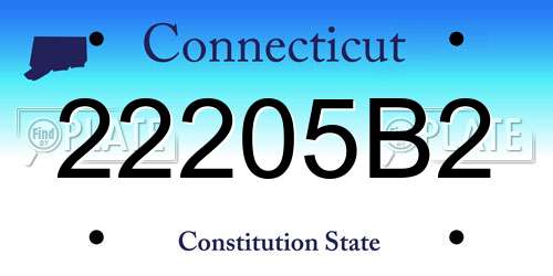 22205B2 Connecticut License Plate