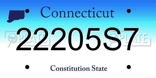 22205S7 Connecticut License Plate