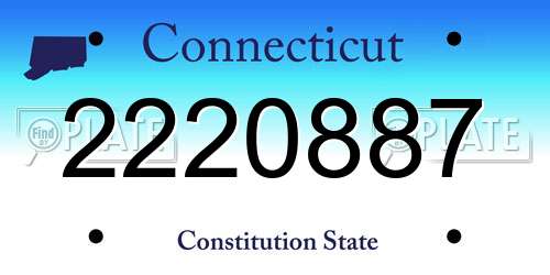 2220887 Connecticut License Plate