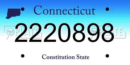 2220898 Connecticut License Plate