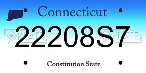 22208S7 Connecticut License Plate