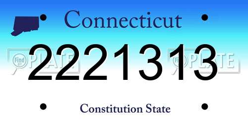 2221313 Connecticut License Plate