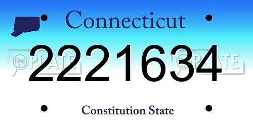 2221634 Connecticut License Plate