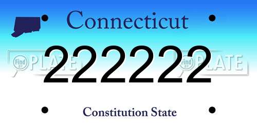 222222 Connecticut License Plate