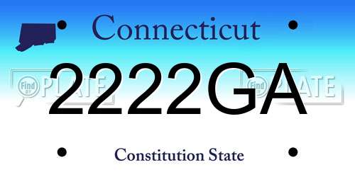 2222GA Connecticut License Plate