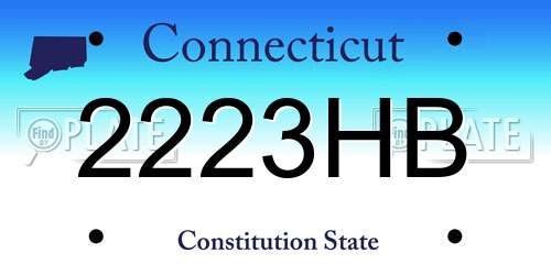 2223HB Connecticut License Plate