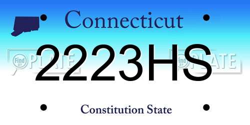 2223HS Connecticut License Plate
