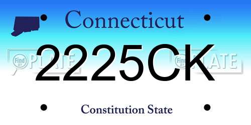 2225CK Connecticut License Plate