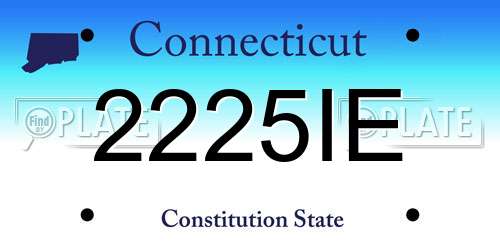 2225IE Connecticut License Plate