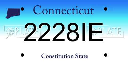 2228IE Connecticut License Plate