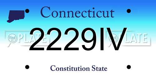 2229IV Connecticut License Plate