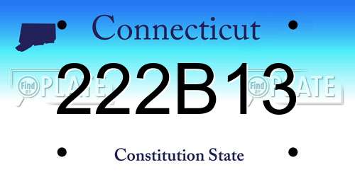 222B13 Connecticut License Plate
