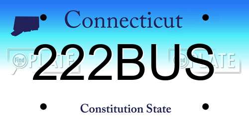222BUS Connecticut License Plate