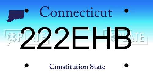 222EHB Connecticut License Plate