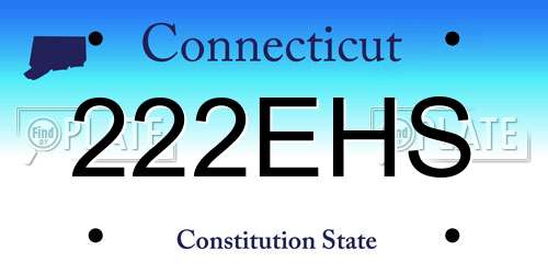 222EHS Connecticut License Plate