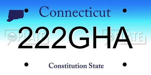 222GHA Connecticut License Plate