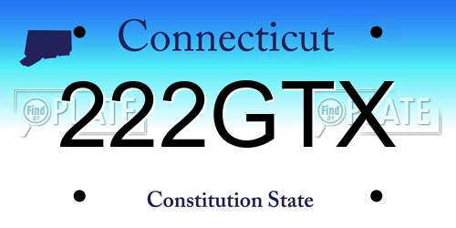 222GTX Connecticut License Plate