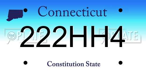 222HH4 Connecticut License Plate