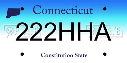 222HHA Connecticut License Plate