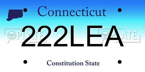 222LEA Connecticut License Plate