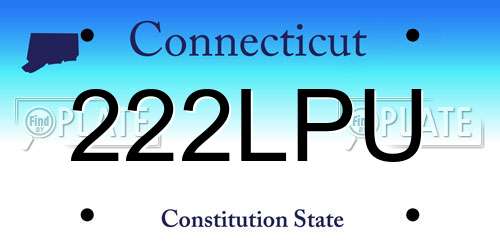 222LPU Connecticut License Plate