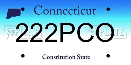 222PCO Connecticut License Plate