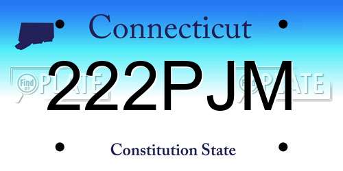 222PJM Connecticut License Plate