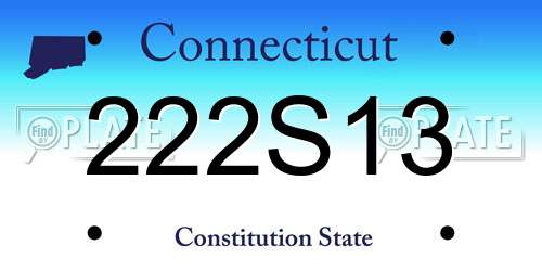 222S13 Connecticut License Plate