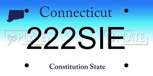 222SIE Connecticut License Plate
