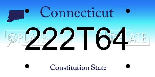 222T64 Connecticut License Plate