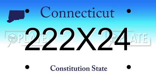 222X24 Connecticut License Plate