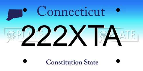 222XTA Connecticut License Plate