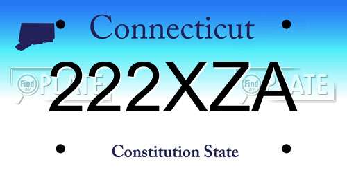 222XZA Connecticut License Plate