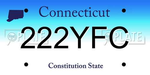 222YFC Connecticut License Plate