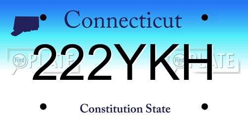 222YKH Connecticut License Plate