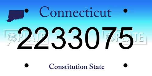 2233075 Connecticut License Plate