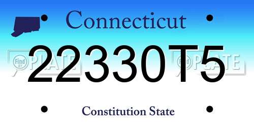 22330T5 Connecticut License Plate