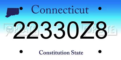 22330Z8 Connecticut License Plate