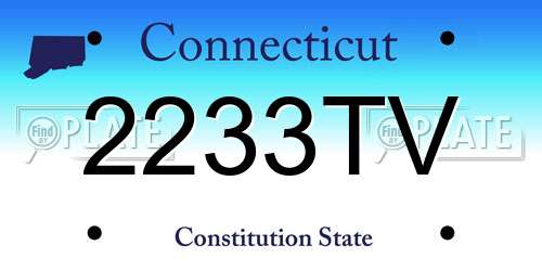 2233TV Connecticut License Plate