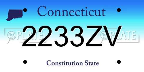 2233ZV Connecticut License Plate
