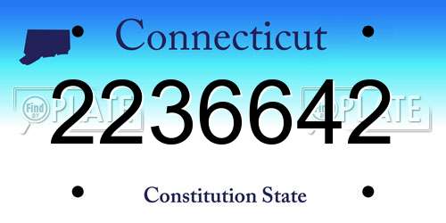2236642 Connecticut License Plate