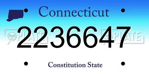 2236647 Connecticut License Plate