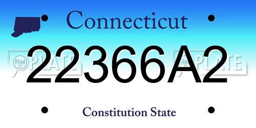 22366A2 Connecticut License Plate