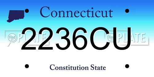 2236CU Connecticut License Plate