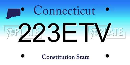 223ETV Connecticut License Plate