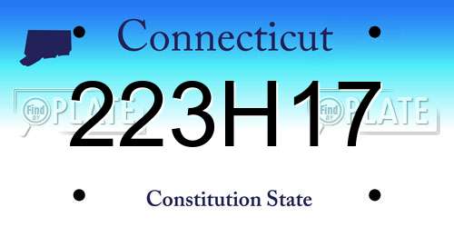 223H17 Connecticut License Plate