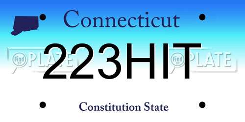 223HIT Connecticut License Plate