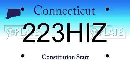 223HIZ Connecticut License Plate